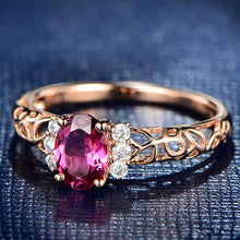 Load image into Gallery viewer, Rose Red Oval Gemstone Ring