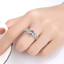 Load image into Gallery viewer, Purple Zircon Leaf-Shaped Ring