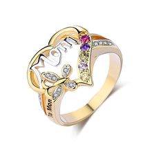 Load image into Gallery viewer, Mom Heart Butterfly Crystal Ring