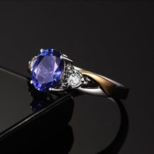 Load image into Gallery viewer, Adjustable Blue Crystal Zircon Ring