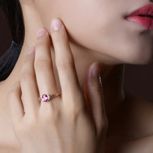 Load image into Gallery viewer, Rose Red Oval Gemstone Ring