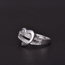 Load image into Gallery viewer, Silver Heart Love Ring