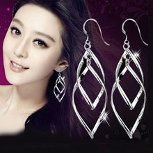 Load image into Gallery viewer, Double Drop Silver Earrings