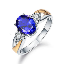 Load image into Gallery viewer, Adjustable Blue Crystal Zircon Ring