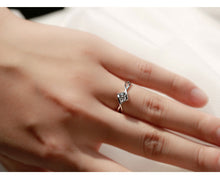 Load image into Gallery viewer, Silver Hollow Heart Crystal Ring
