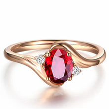Load image into Gallery viewer, Adjustable Red Crystal Diamond Ring