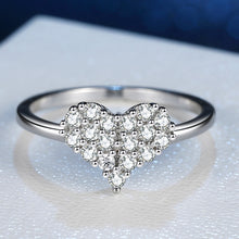 Load image into Gallery viewer, Silver Heart Shaped CZ Ring