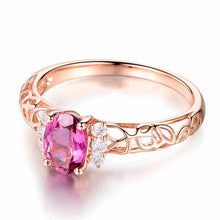 Load image into Gallery viewer, Rose Red Oval Gemstone Ring