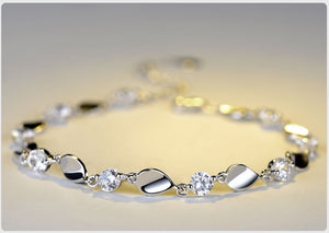 Beautiful Nine Crystal Silver Bracelet