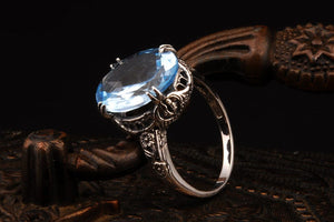 Charming Natural Water Sapphire Ring