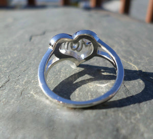 Mom Love Heart Silver Ring