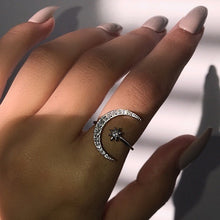 Load image into Gallery viewer, Crystal Star Moon Ring