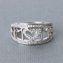 Load image into Gallery viewer, Silver Heart Rhinestone Ring