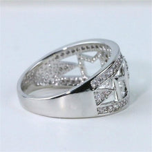 Load image into Gallery viewer, Silver Heart Rhinestone Ring
