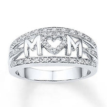 Load image into Gallery viewer, Silver Heart Rhinestone Ring