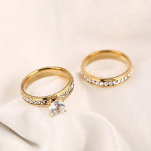 Load image into Gallery viewer, Romantic Stainless Steel Crystal Ring Set