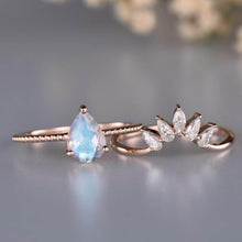 Load image into Gallery viewer, Natural Blue Moonstone Ring Set