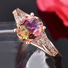 Load image into Gallery viewer, Rose Gold Pink Crystal Ring
