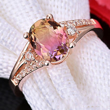 Load image into Gallery viewer, Rose Gold Pink Crystal Ring