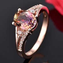 Load image into Gallery viewer, Rose Gold Pink Crystal Ring
