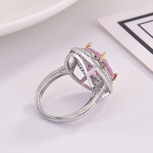 Luxury Pink Oval Zircon Ring