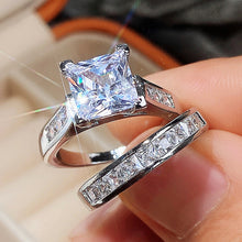 Load image into Gallery viewer, Luxury Square Zirconia Fashion Ring Set