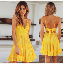 Load image into Gallery viewer, Sexy Backless V-neck Beach Dress