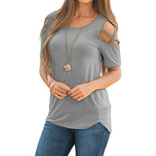 Load image into Gallery viewer, Short Sleeve Cold Shoulder Tops