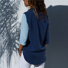 Load image into Gallery viewer, Long Sleeve Turn Down Collar Blouse