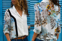Load image into Gallery viewer, Long Sleeve Turn Down Collar Blouse