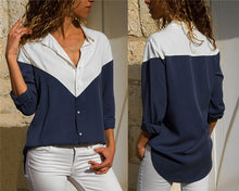 Load image into Gallery viewer, Long Sleeve Turn Down Collar Blouse