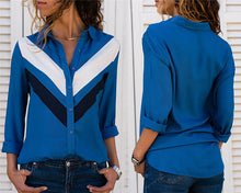 Load image into Gallery viewer, Long Sleeve Turn Down Collar Blouse