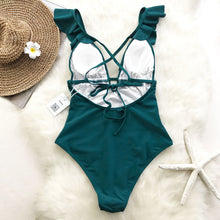 Load image into Gallery viewer, Ruffle V-neck Beach Wear