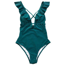 Load image into Gallery viewer, Ruffle V-neck Beach Wear