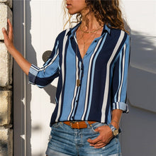 Load image into Gallery viewer, Long Sleeve Turn Down Collar Blouse