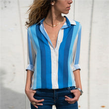 Load image into Gallery viewer, Long Sleeve Turn Down Collar Blouse