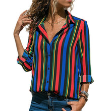 Load image into Gallery viewer, Long Sleeve Turn Down Collar Blouse