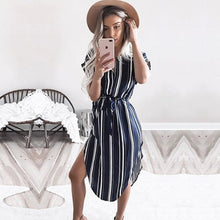Load image into Gallery viewer, Geometric Print Mini Sundress with Belt