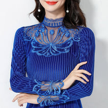 Load image into Gallery viewer, Long Sleeve Stand Collar Stylish Velvet Tops