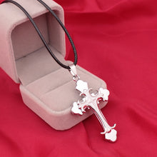 Load image into Gallery viewer, Leather Rope Cross Pendant