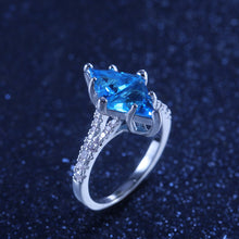 Load image into Gallery viewer, Gorgeous Blue Triangle Diamond Ring