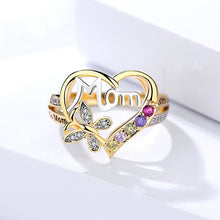 Load image into Gallery viewer, Mom Heart Butterfly Crystal Ring