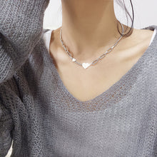 Load image into Gallery viewer, Silver Clavicle Heart Necklace