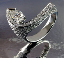 Load image into Gallery viewer, Unique Tear Drop Crystal Ring