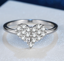 Load image into Gallery viewer, Silver Heart Shaped CZ Ring