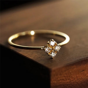Beautiful Four Heart Crystal Ring