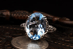 Charming Natural Water Sapphire Ring