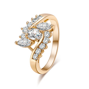 Elegant S-Shape Crystal Ring