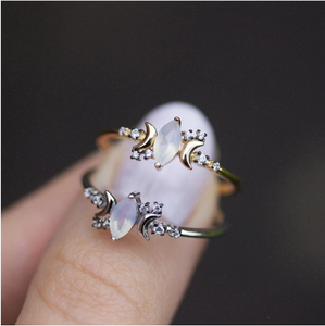 Silver/Gold Moonstone Ring