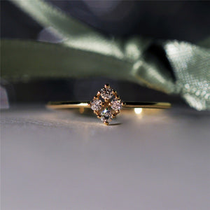 Beautiful Four Heart Crystal Ring